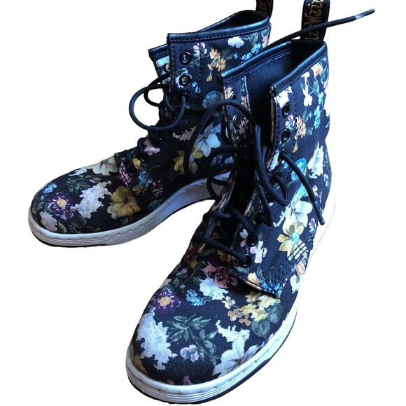 Doc Martens High Top Floral Canvas Sneaker Size 7 High Tops - Picture 9 of 11